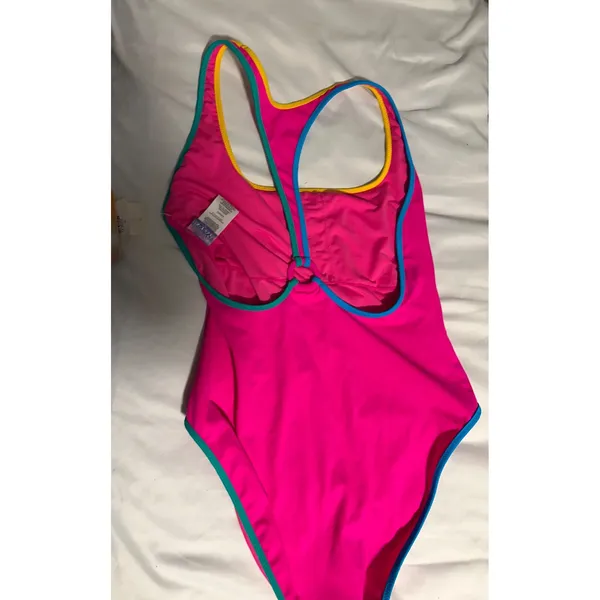 Coco Rave One Piece Swimsuit Retro‎ Neon Hot Pink Racerback NWT XL - Image 5