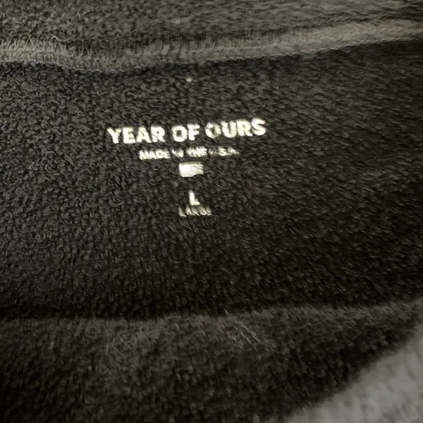 Year Of Ours‎ Black Terry Pullover Sweatshirt Large Casual Cozy Layer Women's - Image 4