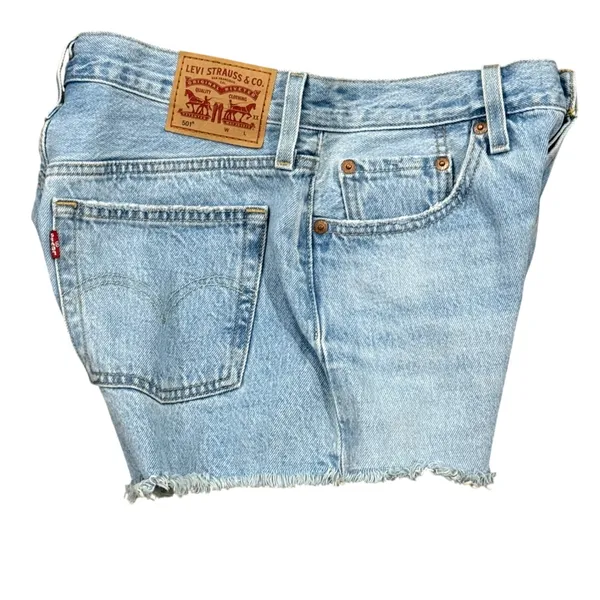 Vintage Levi's 501 light wash distressed jeans. Waist 27 (2" inseam) - Image 4