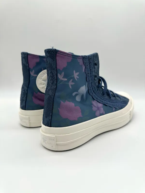 Converse Chuck 70 Hi Floral Satin Slacker Blue Men 5 Women 7 NWOB A17487C - Image 5