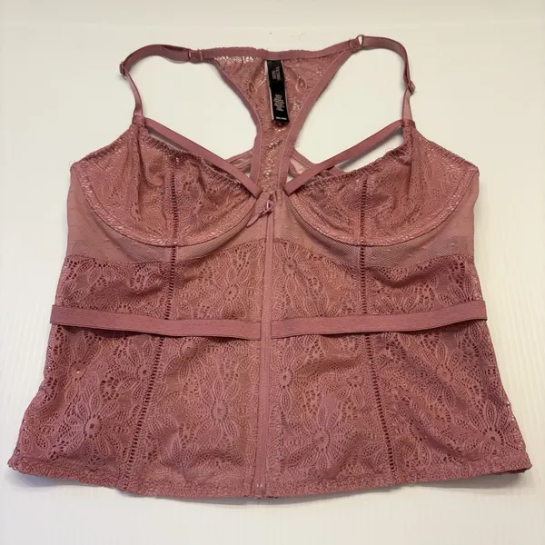 Victoria's Secret Very‎ Sexy Pink Lace Bustier Corset Bra 32C Waist Band - Image 5