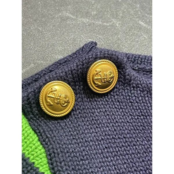 Lauren Jeans Co Ralph Lauren Nautical Stripe Sweater Crest Gold Buttons S - Image 6
