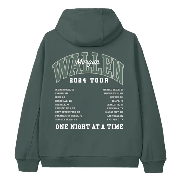 Morgan Wallen Hoodie Green Size L - Image 2