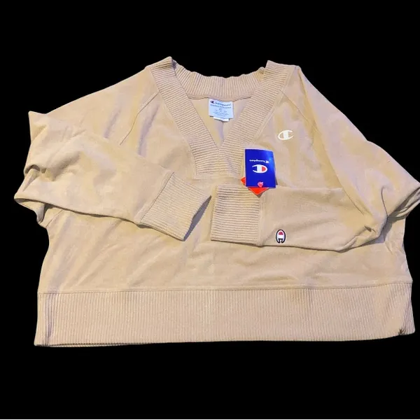 🆕 Champion Women's Soft Touch Rib Mix Pullover Simply Nude Heather 2XL XXL - Image 13