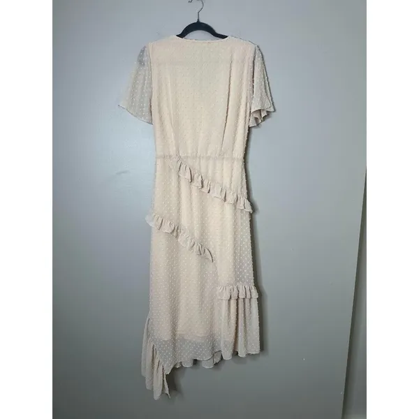 Lulus Next To You Swiss Dot Ruffled Midi Dress Size‎ M Fairy Coquette Asymmetric - Image 6