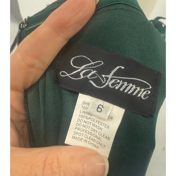 New! La Femme 30502 Strapless Sweetheart Jersey Gown in Emerald Green Sz 6 $338‎ - Image 7