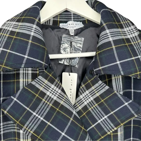 Anthropologie Current Air Plaid Double Breasted Coat Medium - Image 5
