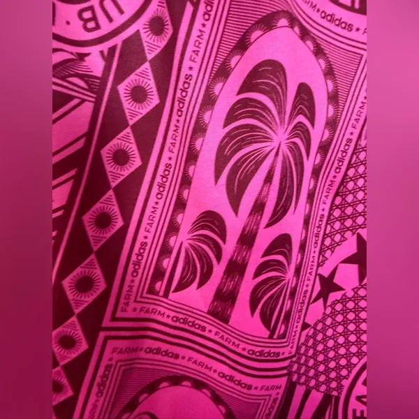 NWT Farm Rio Adidas Skirt Tropical Club Pink Fuchsia Magenta Graphic Print - Image 10