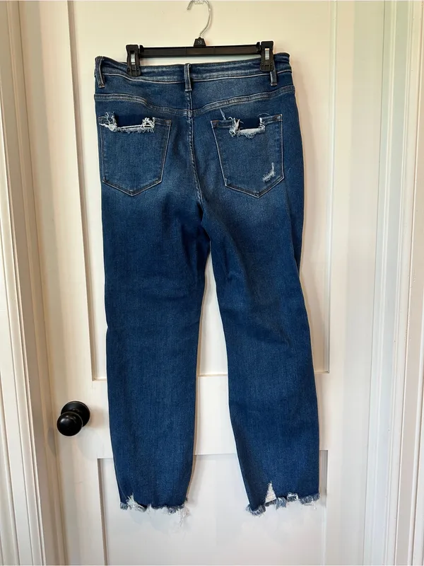 Vervet Flying Monkey Women's Dark Blue Distressed Boyfriend Jeans - Image 2