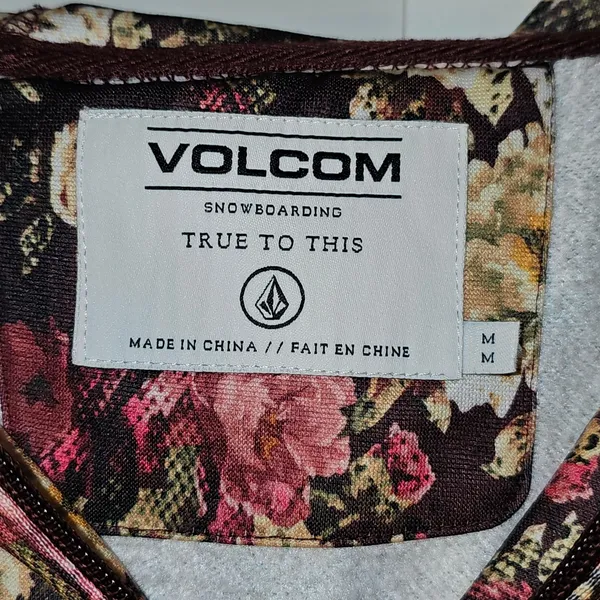 Volcom Womens Burgundy Nelson Fleece Full Zip Hoodie Jacket Medium‎ - Image 3