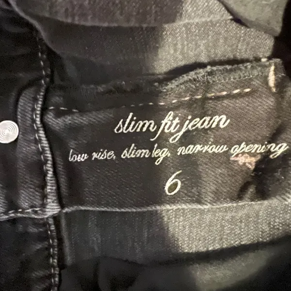 Elie Tahari Black Slim Fit Jeans Low‎ Rise Narrow Leg Designer Denim Size 6 - Image 3