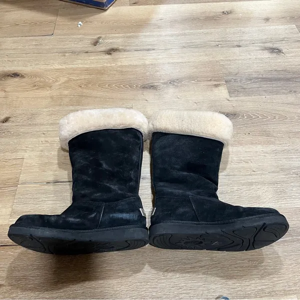 UGG Australia Upside Black Suede Winter Boots Lace-Up Size 8 Y2K - Image 5