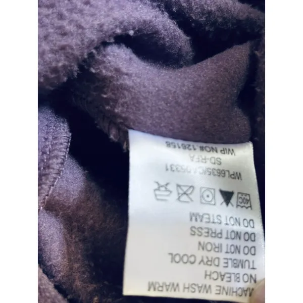Woolrich Fleece Full‎ Zip Vest Purple Floral Patch Granny Cottagecore Women's XL - Image 5