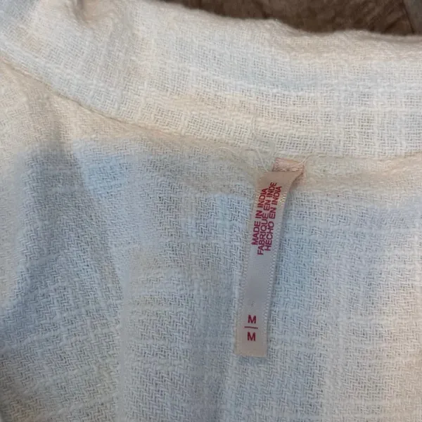 Free people linen gauze cotton button down oversized shirt M - Image 5
