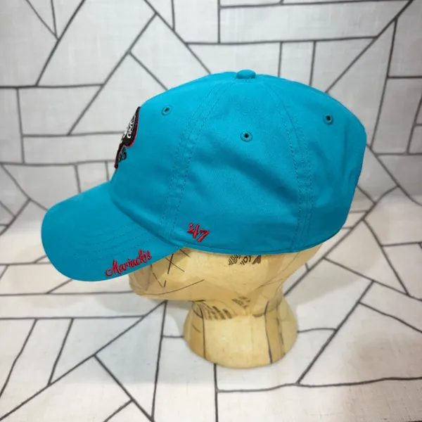 '47 Brand‎ Mariachis Baseball Hat Womens OS Teal Blue Sugar Skull Adjustable Cap - Image 2