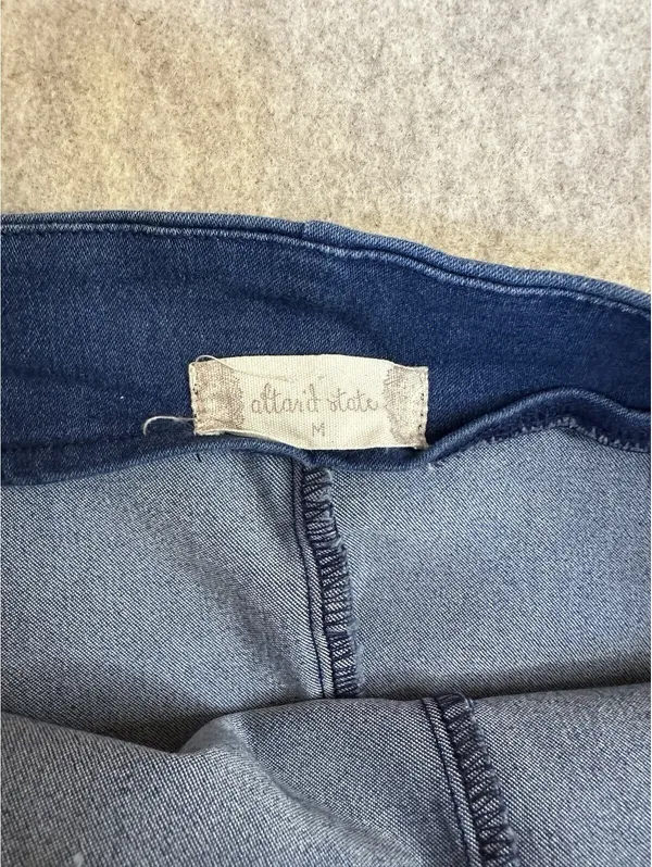 Altar'd State Skort Skirt Shorts Blue Belt Zip Women’s Medium Cotton Blend - Image 3