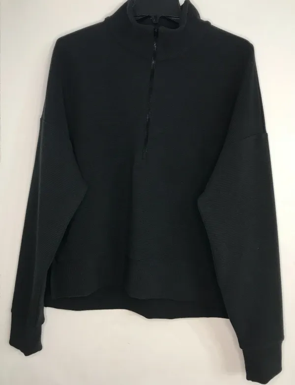 Calia by Carrie Women's Fall Textured 1/4 Zip in Black NWT - Image 3