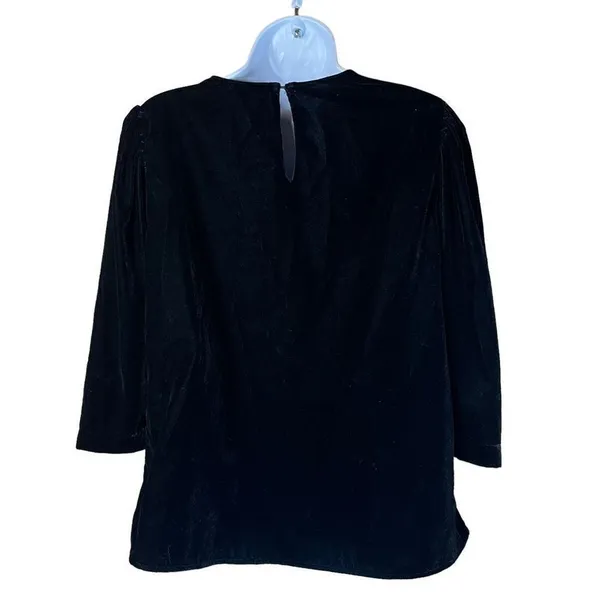 ‎Zara Velour 3/4 sleeve top Size M - Image 3