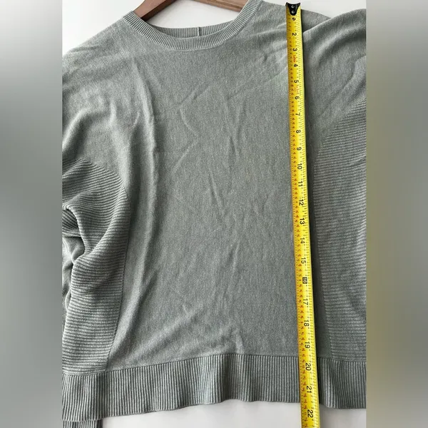 Cashlu Knit Pullover Sweater Fern Green long sleeve cashmere blend 6 - Image 7