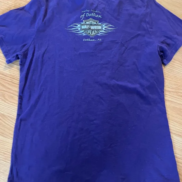Harley Davidson Logo Graphic Print Biker Style Fitted Tee. Size‎ XL - Image 3