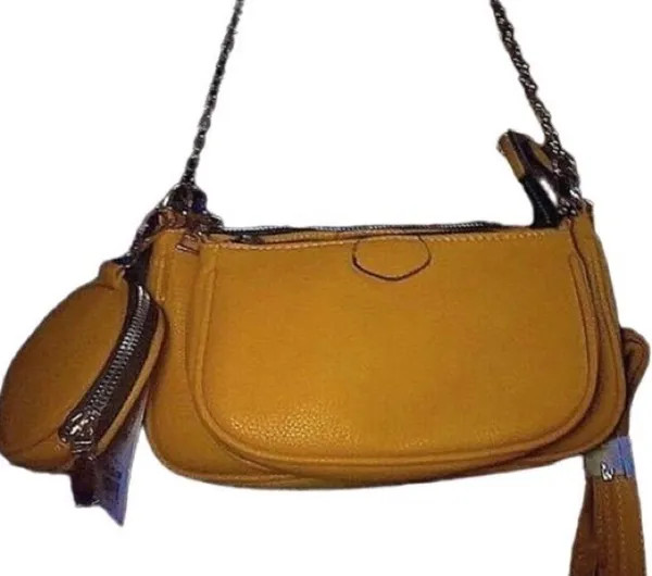 AR New York all in one shoulder bag Available in tan & brown & mustard - Image 3