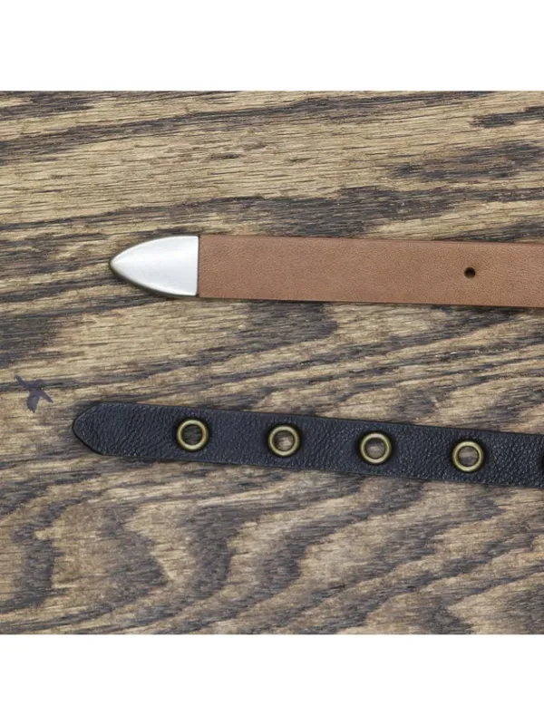 NWT Universal Thread 2-Pack Faux Leather Grommet Buckle Belts Black / Brown S - Image 5