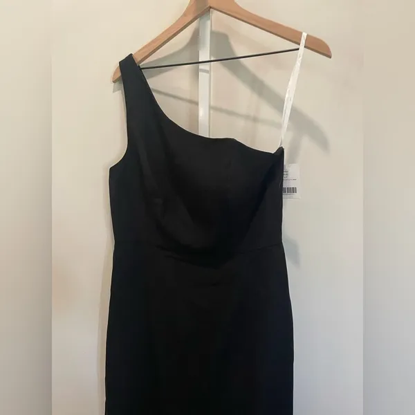 Thread One-Shoulder Crepe‎ Trumpet Gown Size 10 - Image 5