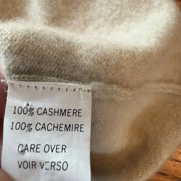 100% Cashmere Sleeveless Turtleneck Sweater Tank Top XS‎ Beige Oatmeal Capsule - Image 7