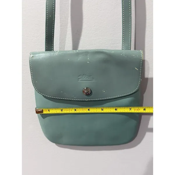 Longchamp‎ Le Pliage Leather Shoulder Bag Crossbody Made In France Vintage L - Image 9