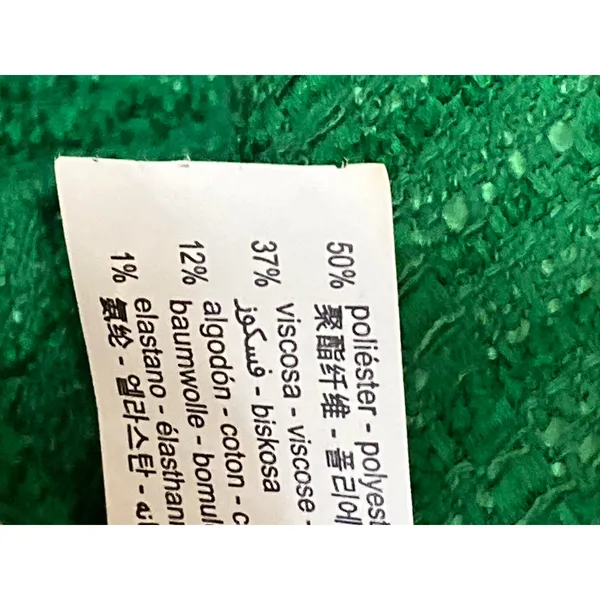 Zara Women's Green Tweed Gold Button Sleeveless V Neck Tank Crop Top Size S - Image 6