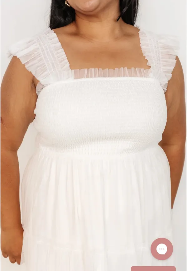 Baltic born Smocked Tulle white Dress - Image 2
