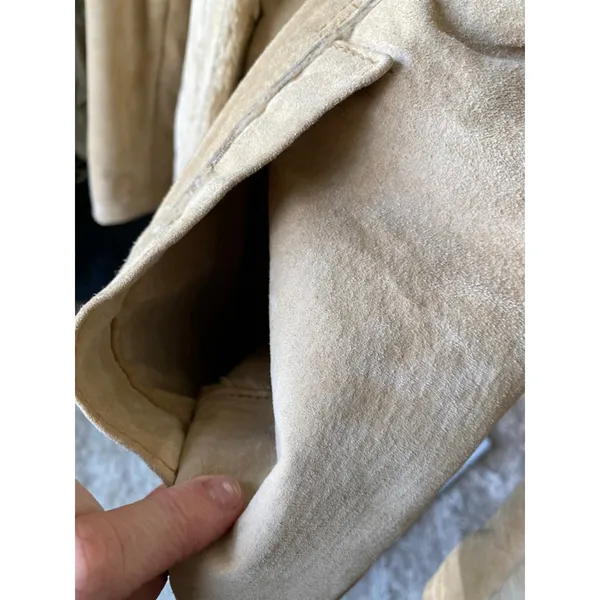 American Eagle Leather Coat‎ Fur Lined Quiet Luxury Old Money Elevated Neutrals - Image 8