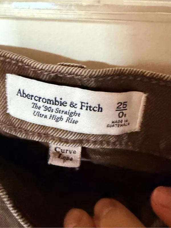 Abercrombie the 90s straight ultra high rise 25 curve love brown - Image 3
