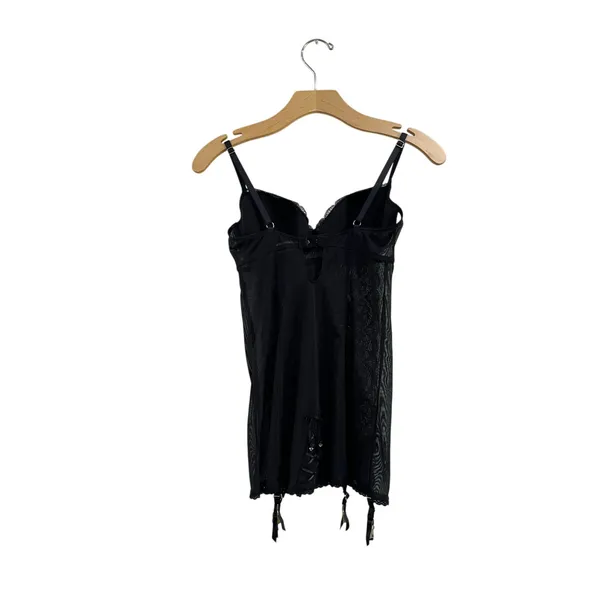 Victoria’s Secret Black White Lace Bustier Corset Garter Lingerie‎ 34C - Image 2