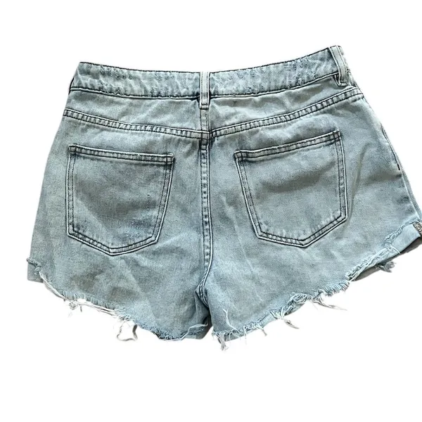PacSun Women's Mom Denim Shorts Size 28 Blue Distressed Casual Summer - Image 3