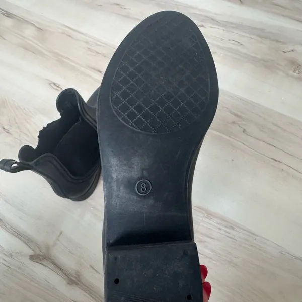Jeffrey Campbell Black Chelsea Rain Boot with Blue Insole - Image 3