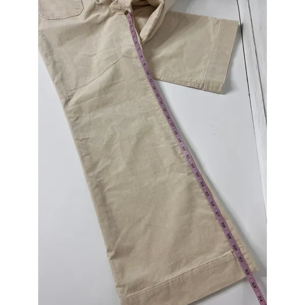 J.Crew Lizzie Pant Size 30 Beige Wide Leg Utility Pants Cotton Stretch - Image 7