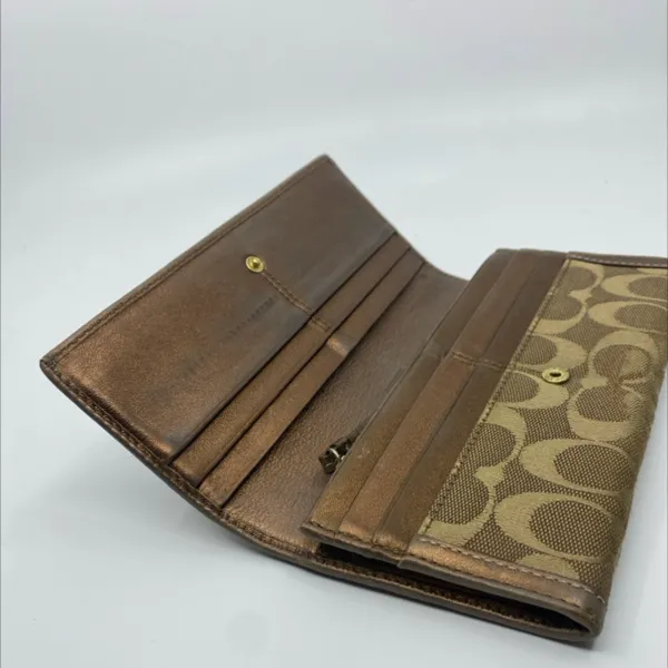 Coach Slim Envelope Brown Signature C Canvas Wallet - Image 6