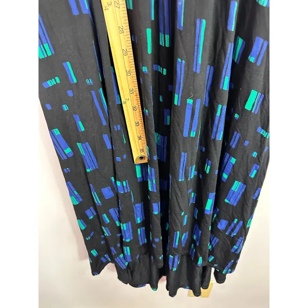 APT.9 Maxi Dress Womens Small Black Geometric‎ Short Sleeve Office Chic Artsy - Image 4