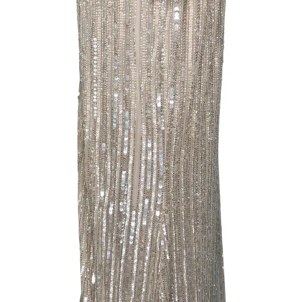 Mac Duggal Rose Gold Sequin Beaded Illusion Trumpet Gown Size 8 NWT FLAWED - Image 10
