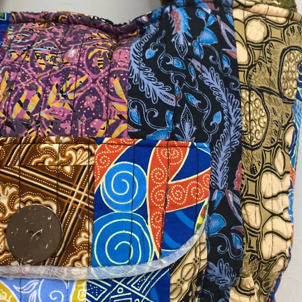 Quilted multicolor tote bag new! Blue - Image 4