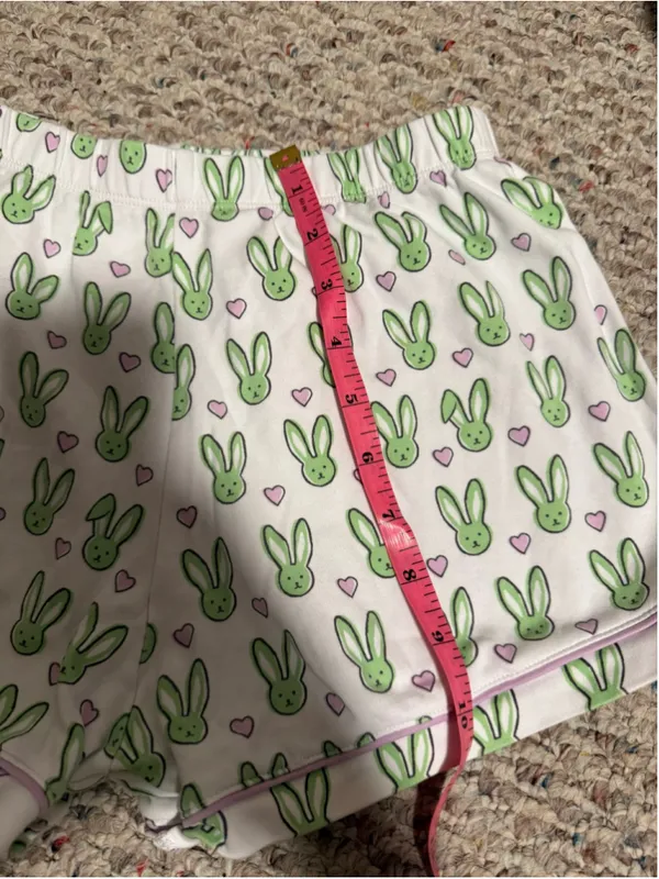 Roller Rabbit Mint Love Bunnies Polo Short PJ Pajama Set- Size P Petite XXS XS - Image 13