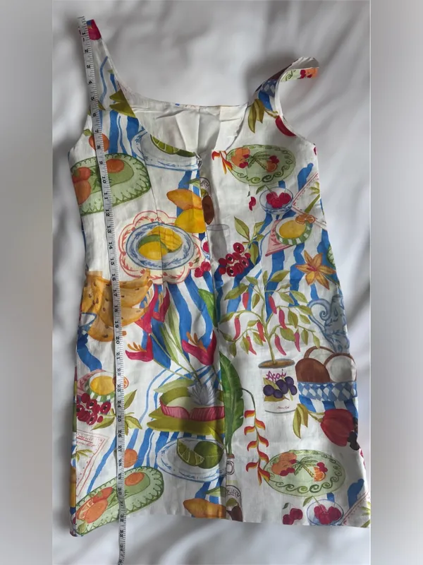 FARM Rio Fresh Table Linen Mini Dress S Fruit Tropical Resort Vacation - Image 10