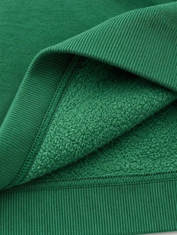 J.Crew Green Funnel Neck Button Pullover Sweatshirt Medium Cotton Blend - Image 7