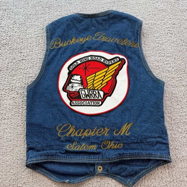 Vintage Dreamers Fashions GWRRA Denim Biker Vest Buckeye Travelers Small USA - Image 2
