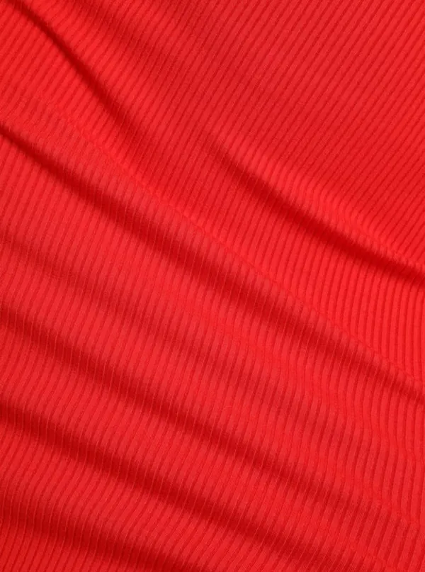 Red Asymmetrical Cutout Bodycon Midi Dress - Image 5