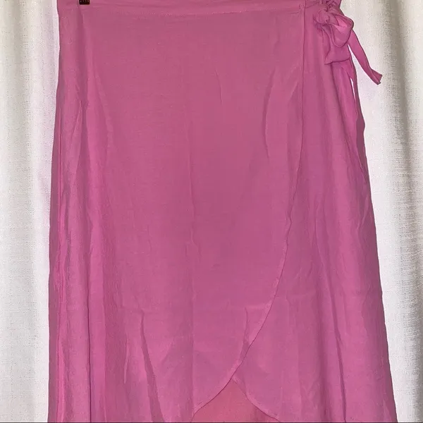 American Eagle Outfitters Midi Tie-Up Pink Wrap Skirt 🆕 XL - Image 10