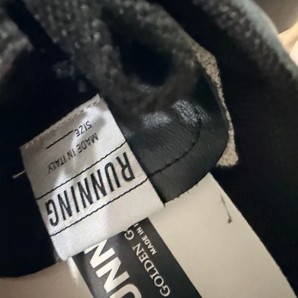 Golden Goose Running Sole Sneakers Black Glitter Leather Star Low Top IT 39 US 9 - Image 9