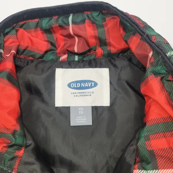 Old Navy Tartan Plaid Full Zip Quilted Vest Womens XS TP Classic Preppy Holiday - Image 2