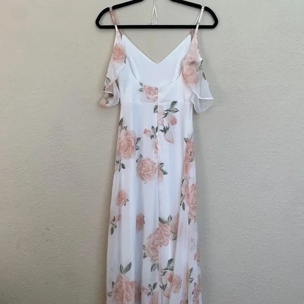 Lulu's Take You There Ivory Floral Print Maxi Dress size XS‎ - Image 9